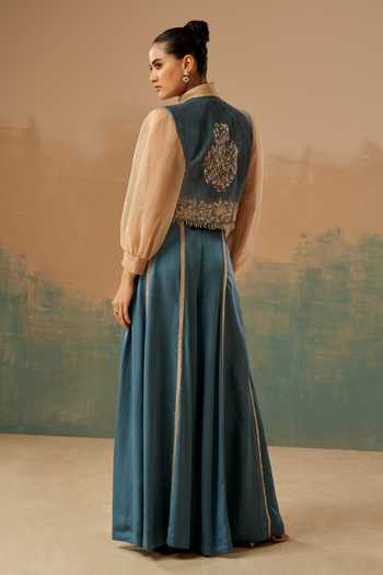 Aditi Somani Embroidered Jacket Sharara Set 