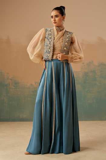 Aditi Somani Embroidered Jacket Sharara Set 