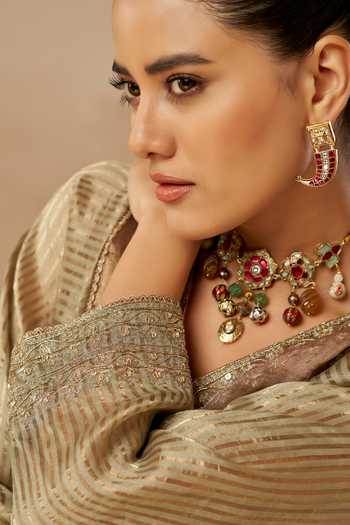 Aditi Somani Neckline Embroidered Kurta & Pant Set 