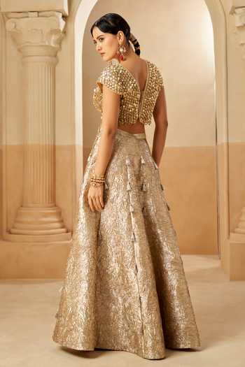 Aditi Somani Sequin Embellished Crush Gota Lehenga & Blouse Set 