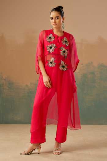 Aditi Somani Organza Jacket & Pant Set 