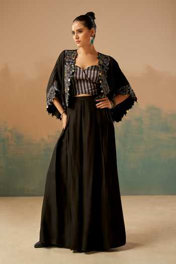 Aditi Somani Embroidered Cape Sharara Set 