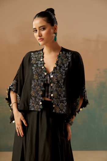 Aditi Somani Embroidered Cape Sharara Set 