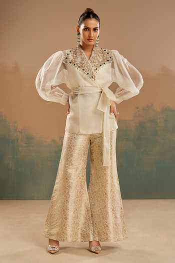 Aditi Somani Embroidered Shirt & Brocade Pant Set 