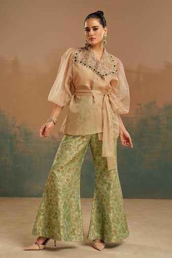 Aditi Somani Embroidered Shirt & Brocade Woven Pant Set 