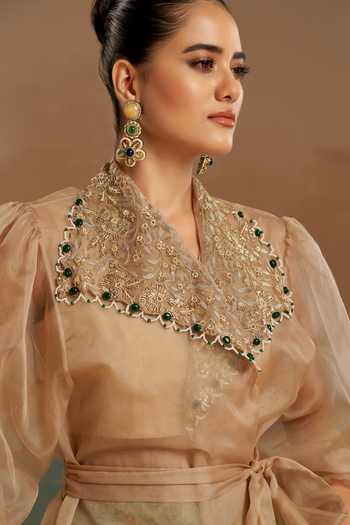 Aditi Somani Embroidered Shirt & Brocade Woven Pant Set 