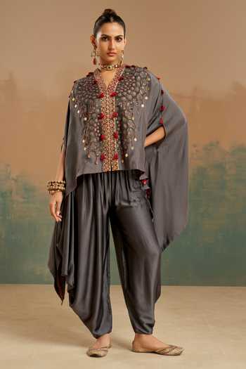 Aditi Somani Embroidered Cape & Dhoti Pant Set 