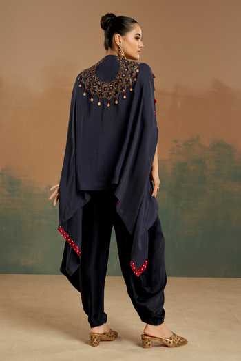 Aditi Somani Honeycomb Embroidered Cape & Dhoti Pant Set 