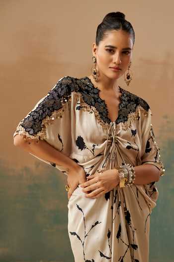 Aditi Somani Embroidered & Printed Midi Dress 