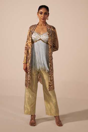 Jyoti Sachdev Iyer Embroidered Jacket Trouser Set