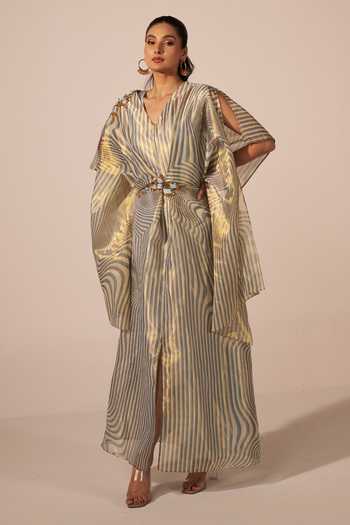 Jyoti Sachdev Iyer Illusion Print Kaftan 