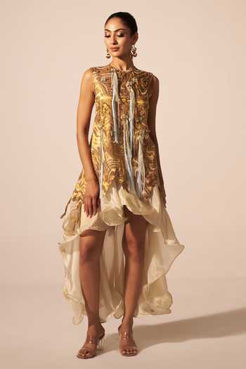 Jyoti Sachdev Iyer Optical Illusion Layered Short Dress