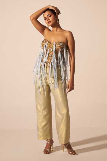 Jyoti Sachdev Iyer Embroidered Corset & Skirt Set