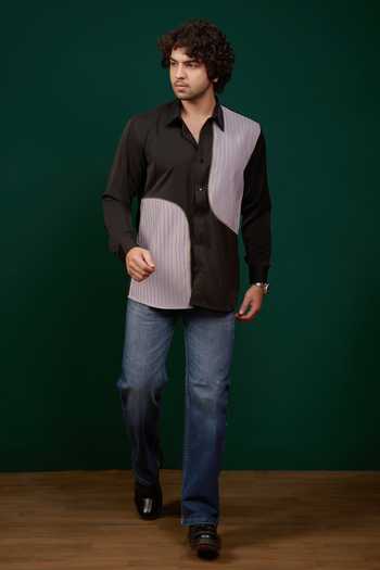 Menero Pintuck Diagonal Detail Shirt 