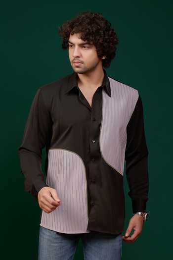Menero Pintuck Diagonal Detail Shirt 