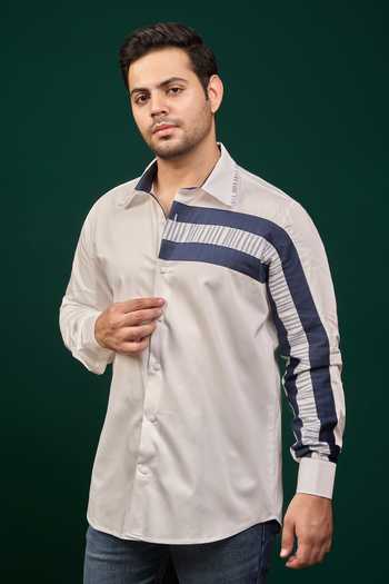 Buy Menero White Cotton Pure Shirt Online at Aza Fashions Buy_Menero_White Cotton Pure Shirt _Online_at_Aza_Fashions