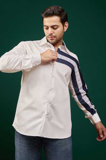 Shop Menero White Cotton Pure Shirt Online at Aza Fashions Shop_Menero_White Cotton Pure Shirt _Online_at_Aza_Fashions