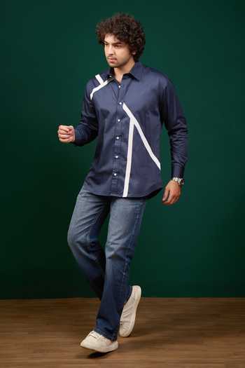 Menero Diagonal Stripe Pattern Shirt 