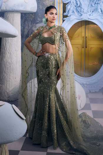 Payal & Zinal Grace Embroidered Mermaid Skirt Set