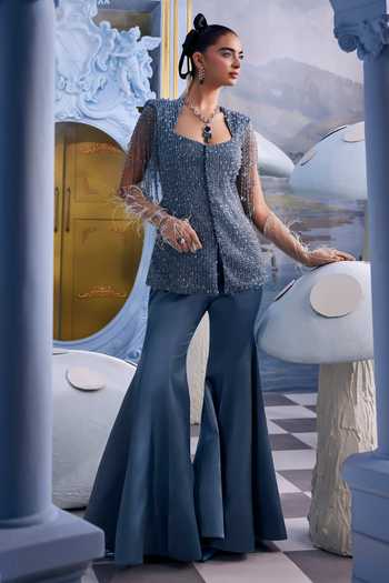 Payal & Zinal Stardust Embellished Blazer & Sharara Set