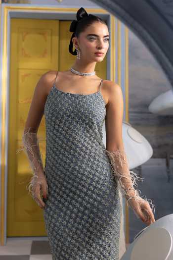 Payal & Zinal Dewdrop Embellished Maxi Dress