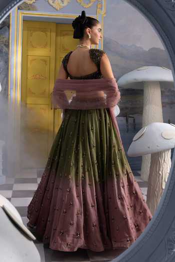 Payal & Zinal Luisa Ombre Embellished Skirt Set 