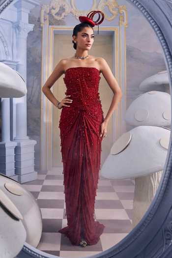 Payal & Zinal Aurora Embellished Corset & Draped Skirt Set