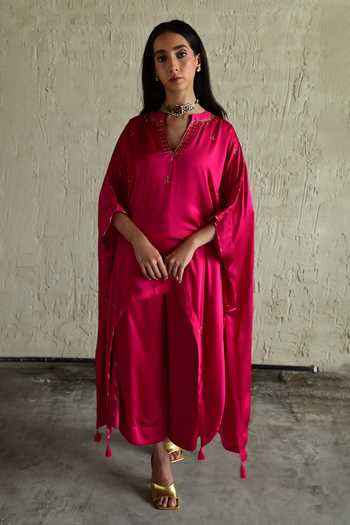 Shorshe Clothing Embroidered Kaftan & Pant Set 