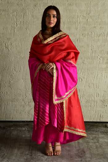 Shorshe Clothing Aadha Lace Embroidered Dupatta 