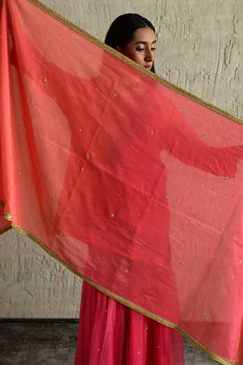 Shorshe Clothing Chanderi Embroidered Dupatta 