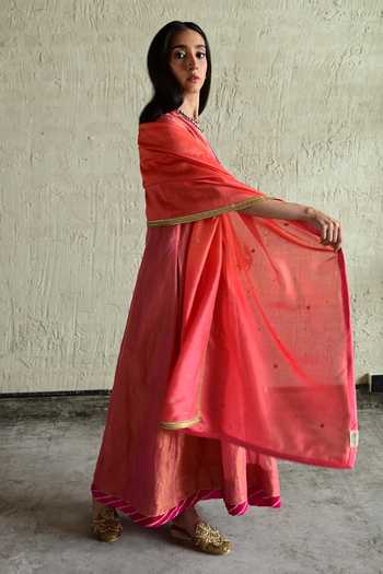 Shorshe Clothing Chanderi Embroidered Dupatta 