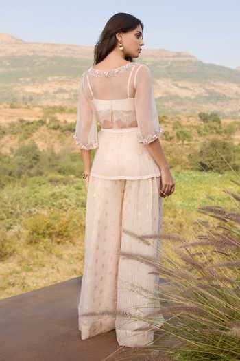 Aaryaa By Kashveen Kohli Alira Embroidered Jacket & Palazzo Set 