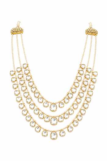 Vivinia By Vidhi Mehra Three-Layered Pearl Kundan Mala 