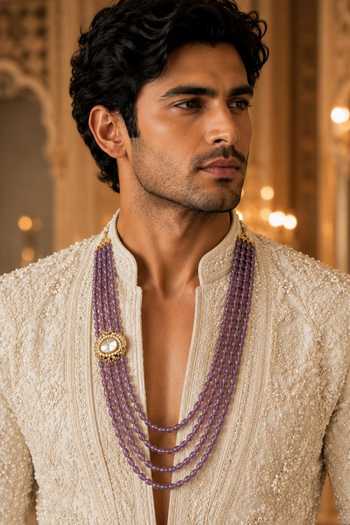 Vivinia By Vidhi Mehra Four-Layered Beaded Kundan Mala 