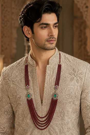 Vivinia By Vidhi Mehra Multi-Layered Beaded Kundan Mala 