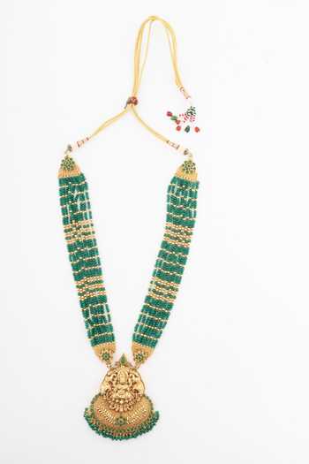 Vivinia By Vidhi Mehra Beaded Temple Pendant Necklace 