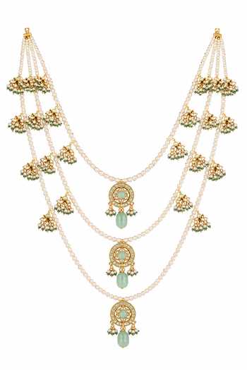 Vivinia By Vidhi Mehra Three-Layered Pearl & Kundan Mala 