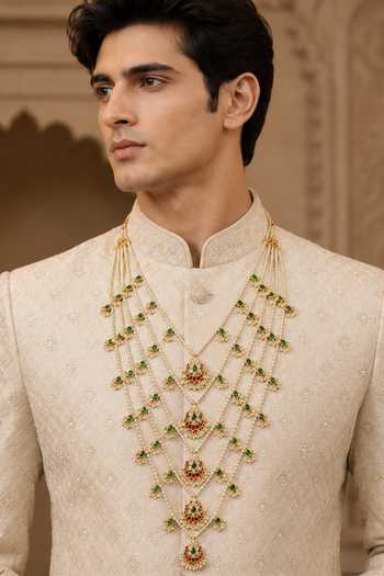Vivinia By Vidhi Mehra Layered Pearl Kundan Mala 