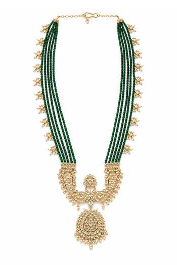 Vivinia By Vidhi Mehra Beaded Kundan Pendant Necklace 