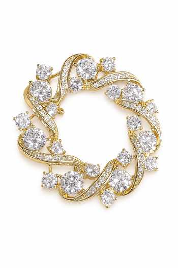 Vivinia By Vidhi Mehra Circular Swirl Zircon Brooch