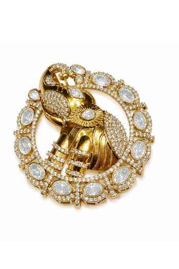 Vivinia By Vidhi Mehra Zircon Elephant Motif Brooch 