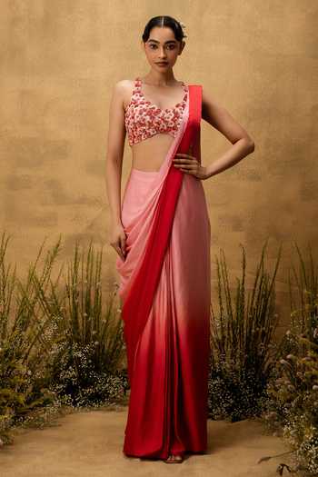 Quench A Thirst Ombre Pre-Draped Saree With Blouse