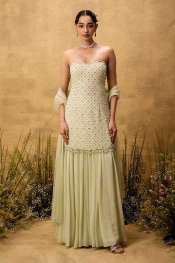 Quench A Thirst Hand Embroidered Kurta Sharara Set