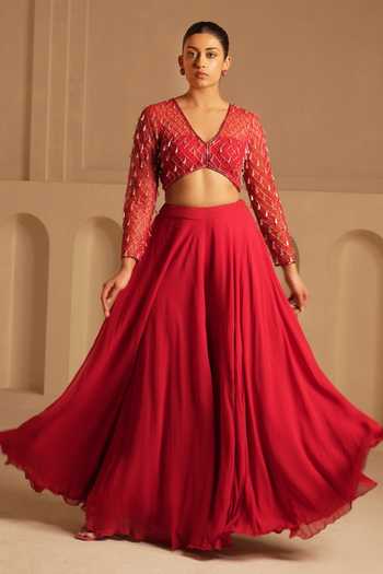 Kiran Kalsi Hand Embroidered Top & Pant Set 