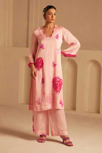 Kiran Kalsi Embroidered Kurta & Pant Set 