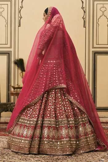 Itrh Gulabi Bandhej Bridal Lehenga Set 
