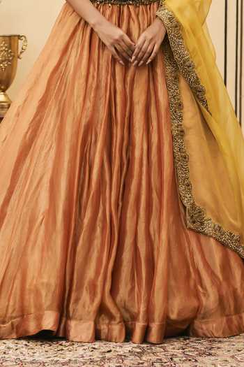 Buy Itrh Orange Tissue, Net, Organza Beads, Stones, Mirrors Narangi Brocade Lehenga Set Online at Aza Fashions Buy_Itrh_Orange Tissue, Net, Organza Beads, Stones, Mirrors Narangi Brocade Lehenga Set _Online_at_Aza_Fashions