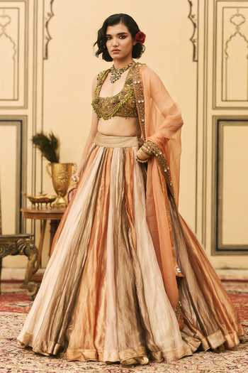 Itrh Rangbahar Tissue Brocade Lehenga Set