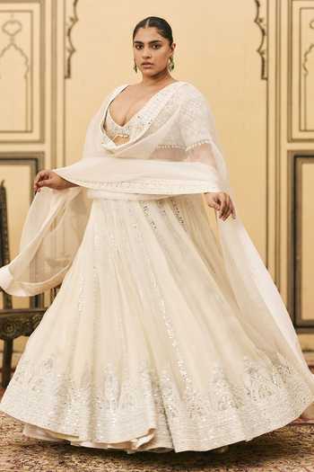 Itrh Ivory Organza Haathidant Embroidered Lehenga Set Online at Aza Fashions Itrh_Ivory Organza Haathidant Embroidered Lehenga Set _Online_at_Aza_Fashions