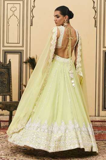 Itrh Pudina Embroidered Lehenga Set 